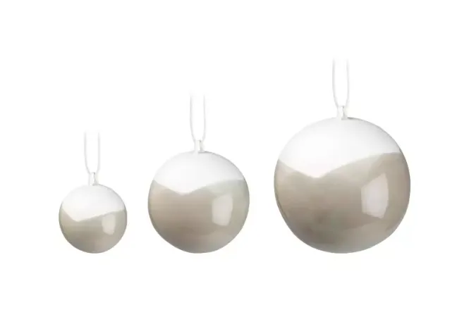 Hovedbilde Nobili julekuler 3 stk Vintergrå